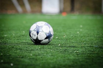 football on a pitch,