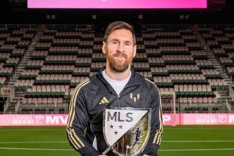 Messi with MLS MVP Award