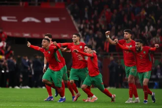 Morocco players celebrating