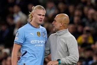 Pep Guardiola and Haaland