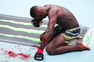 Israel Adesanya bleeding