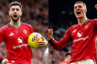 Bruno Fernandes and Benjamin Sesko