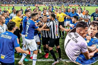 Brazilian players fighting
