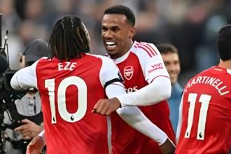 Eze and Gabriel celebrating