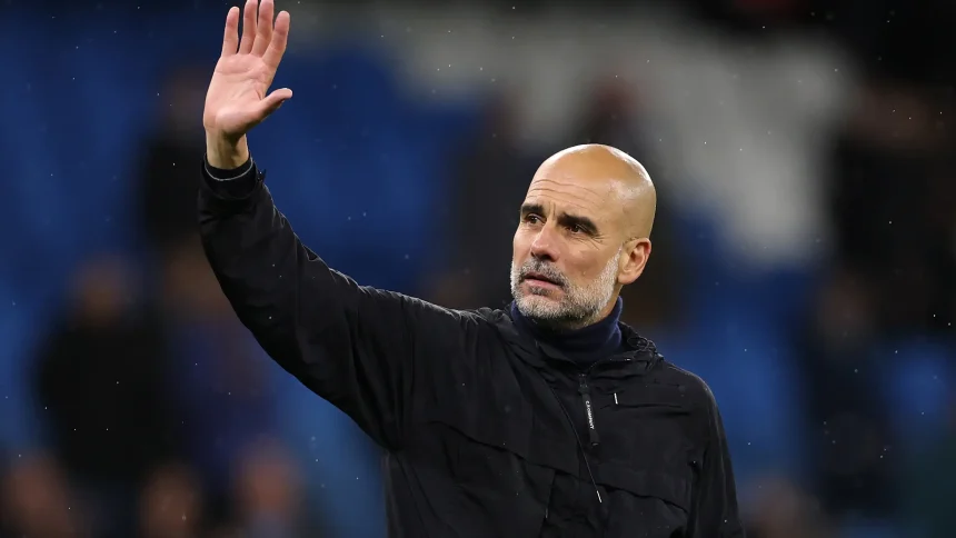 Pep Guardiola waving