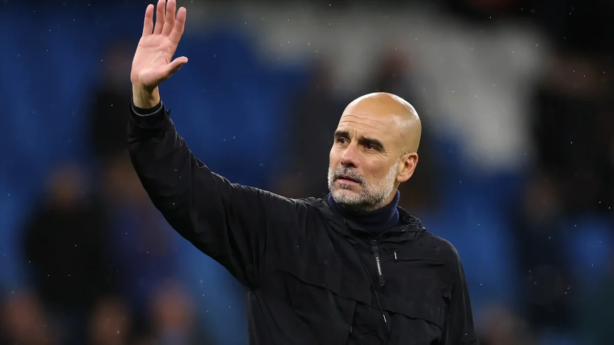 Pep Guardiola waving